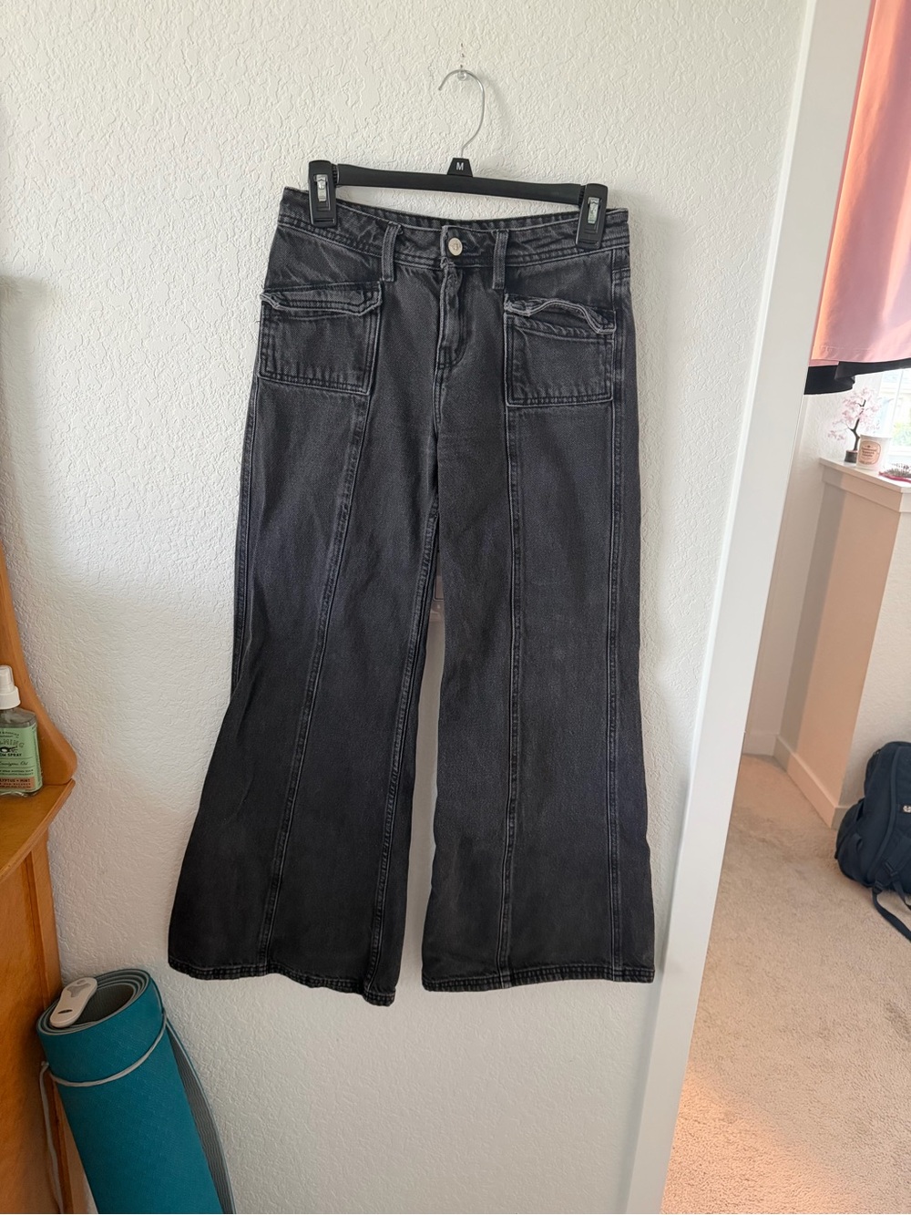 Low Waist Wide-Leg Black Women's Jeans